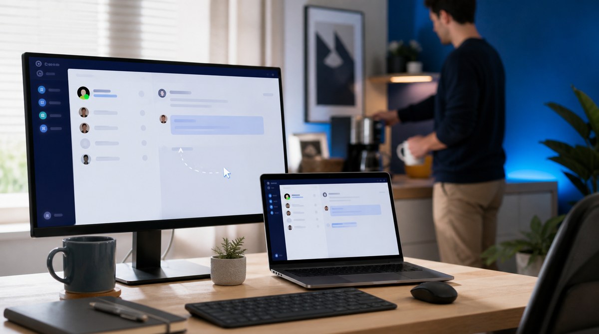 Mouse jiggler for Microsoft Teams keeping an employee presence active